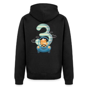 3ème cadeau d'anniversaire dinosaure dinosaure garçon - Veste à capuche bio Premium Unisexe - noir - Dos - Nico (187cm)