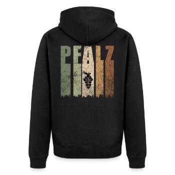 Pfalz Pfälzer Pfälzerin Weintraube Wein Geschenk - Unisex Premium Bio Zip Hoodie - Schwarz - Hinten - Nico (187cm)