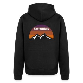 Montagne Montagnes Randonnée Cadeau Vintage - Veste à capuche bio Premium Unisexe - noir - Dos - Nico (187cm)