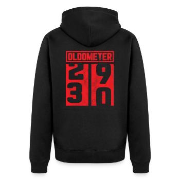 30th birthday 30 30th gift oldometer - Unisex Premium Organic Zip Hoodie - black - Back - Nico (187cm)