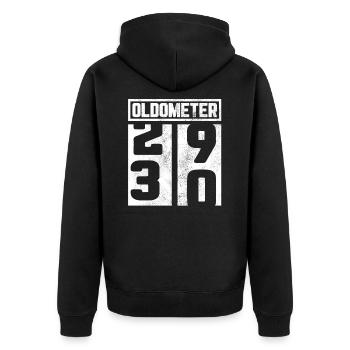 30th birthday 30 30th gift oldometer - Unisex Premium Organic Zip Hoodie - black - Back - Nico (187cm)