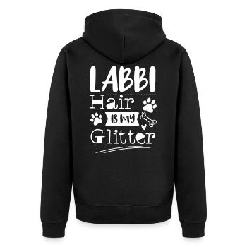 Labbi Hair est mon chien Labrador scintillant de race pure - Veste à capuche bio Premium Unisexe - noir - Dos - Nico (187cm)