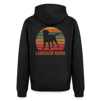 Labrador Mama Hunderasse Hundeliebhaber Hunde Hund - Unisex Premium Bio Zip Hoodie - Schwarz - Hinten - Nico (187cm)