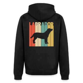 Labrador retro dog dog lover dogs - Unisex Premium Organic Zip Hoodie - black - Back - Nico (187cm)