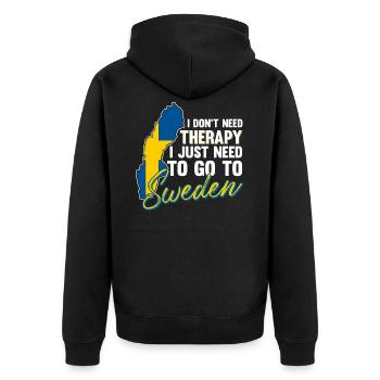 Suède Thérapie Scandinavie Stockholm Cadeau - Veste à capuche bio Premium Unisexe - noir - Dos - Nico (187cm)
