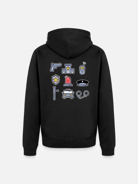 Police Collection Kids Policeman Cop Gift - Unisex Premium Organic Zip Hoodie - black