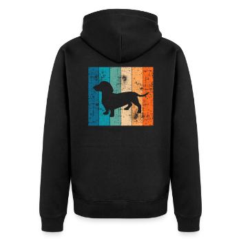 Idée cadeau teckel teckel rétro teckel chiot - Veste à capuche bio Premium Unisexe - noir - Dos - Nico (187cm)