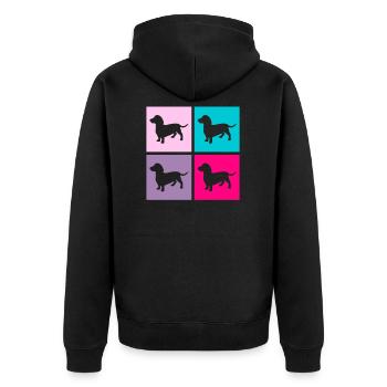 Teckel Rétro Chiens Chien Amant Cadeau Rose - Veste à capuche bio Premium Unisexe - noir - Dos - Nico (187cm)