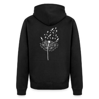 Pusteblume Rotwein Wein Weißwein Weinfest Geschenk - Unisex Premium Bio Zip Hoodie - Schwarz - Hinten - Nico (187cm)