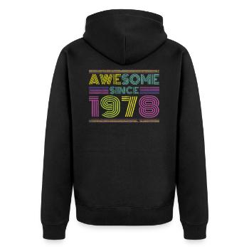 Vintage 1978 anniversaire cadeau vintage rétro - Veste à capuche bio Premium Unisexe - noir - Dos - Nico (187cm)