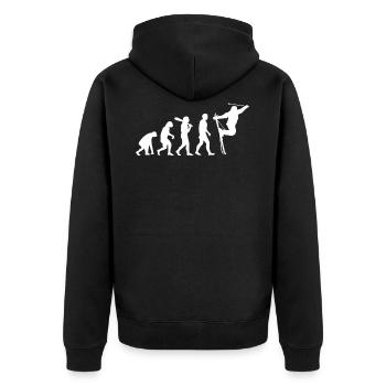 Skier Evolution Mountains Ski Sports Skier Skiing - Unisex Premium Organic Zip Hoodie - black - Back - Nico (187cm)