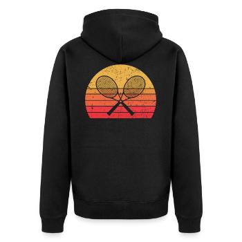 Tennis raquette rétro joueur de tennis vintage - Veste à capuche bio Premium Unisexe - noir - Dos - Nico (187cm)