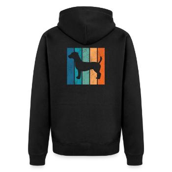 Jack Russel Terrier chien chien amour rétro cadeau - Veste à capuche bio Premium Unisexe - noir - Dos - Nico (187cm)