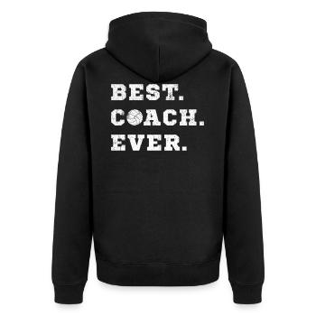 Meilleur entraîneur de volleyball entraîneur de volleyball Ge - Veste à capuche bio Premium Unisexe - noir - Dos - Nico (187cm)