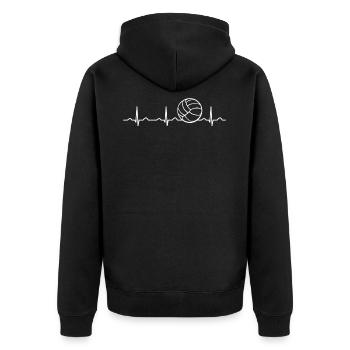 Volley- battement de coeur volley- joueur de volley- - Veste à capuche bio Premium Unisexe - noir - Dos - Nico (187cm)