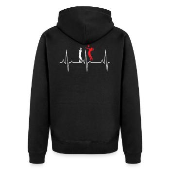 Volley- battement de coeur volley- joueur de volley- - Veste à capuche bio Premium Unisexe - noir - Dos - Nico (187cm)