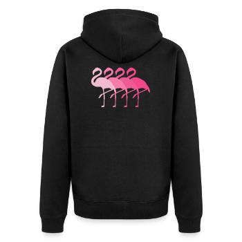 Flamant rose oiseau flamant rose fête rétro cadeau - Veste à capuche bio Premium Unisexe - noir - Dos - Nico (187cm)