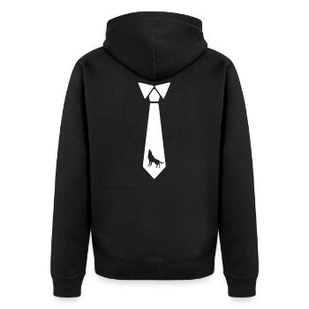 Wolf tie wolves animal dog pack gift - Unisex Premium Organic Zip Hoodie - black - Back - Nico (187cm)