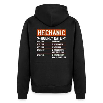 Mechatronic car mechanic engine saying gift - Unisex Premium Organic Zip Hoodie - black - Back - Nico (187cm)