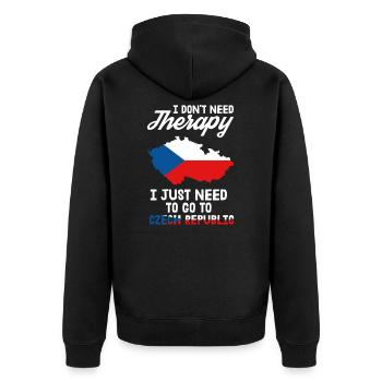 République tchèque Therapy Prague Czech Gift - Veste à capuche bio Premium Unisexe - noir - Dos - Nico (187cm)