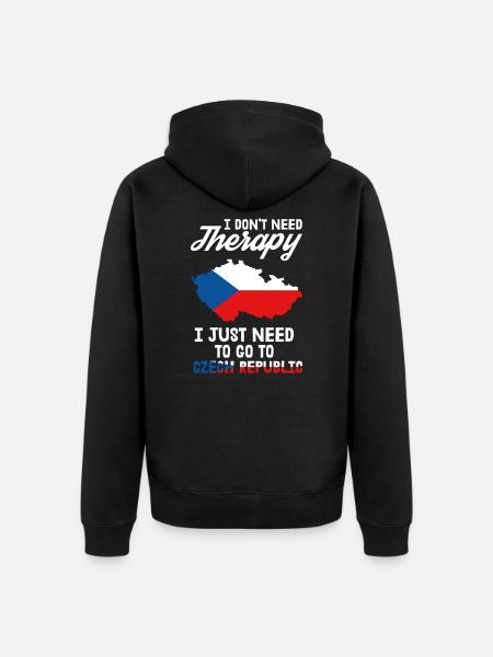 Tschechien Therapie Prag Tschechisch Geschenk - Unisex Premium Bio Zip Hoodie - Schwarz