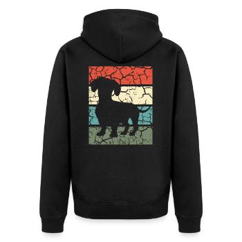 Teckel Chien Amant Chien Teckel Rétro Cadeau - Veste à capuche bio Premium Unisexe - noir - Dos - Nico (187cm)