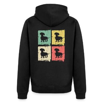 Teckel Chien Amant Chien Teckel Rétro Cadeau - Veste à capuche bio Premium Unisexe - noir - Dos - Nico (187cm)
