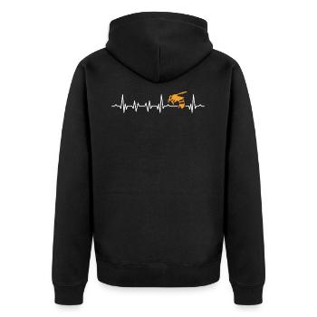 Beekeeper Bees Heartbeat Beekeeper EKG Bienenfl - Unisex Premium Organic Zip Hoodie - black - Back - Nico (187cm)
