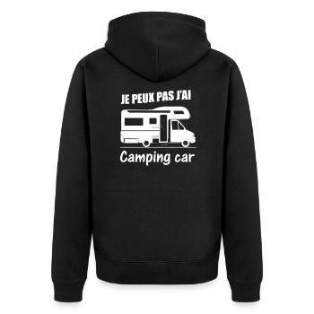JE PEUX PAS J'AI CAMPING CAR - Veste à capuche bio Premium Unisexe - noir - Dos - Nico (187cm)
