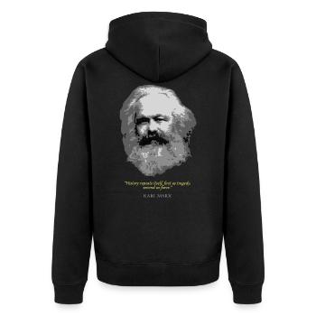 Karl Marx Citation - Veste à capuche bio Premium Unisexe - noir - Dos - Nico (187cm)