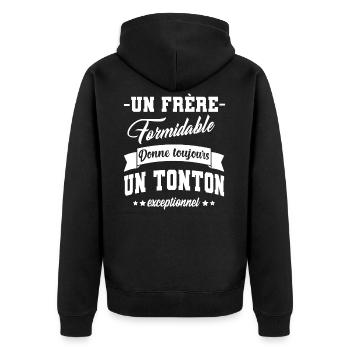 frère formidable tonton exceptionnel,oncle,cadeau - Veste à capuche bio Premium Unisexe - noir - Dos - Nico (187cm)