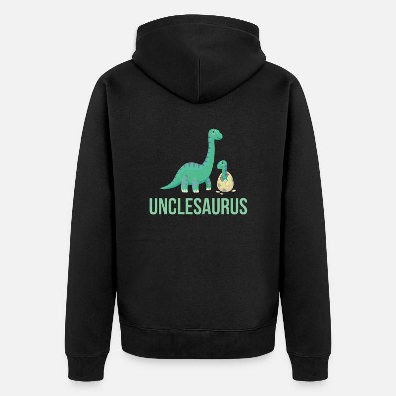 Uncle Saurus - Unisex Premium Bio Zip Hoodie - Schwarz
