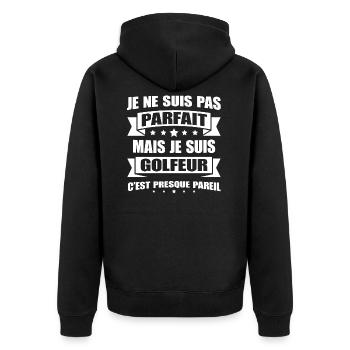 JE SUIS GOLFEUR - Veste à capuche bio Premium Unisexe - noir - Dos - Nico (187cm)