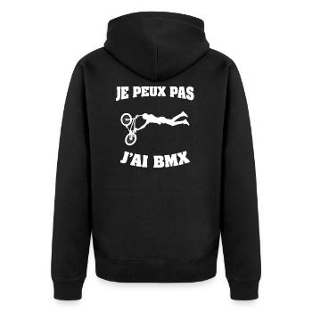 JE PEUX PAS J'AI BMX - Veste à capuche bio Premium Unisexe - noir - Dos - Nico (187cm)