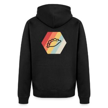 Pierogi Teigtaschen Piroshky Golabki Teig Geschenk - Unisex Premium Bio Zip Hoodie - Schwarz - Hinten - Nico (187cm)