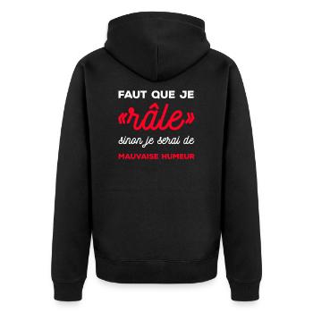 FAUT QUE JE RÂLE - Veste à capuche bio Premium Unisexe - noir - Dos - Nico (187cm)