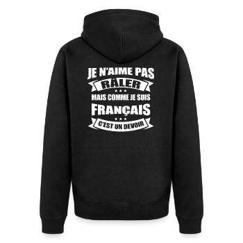 RÂLEUR FRANÇAIS - Veste à capuche bio Premium Unisexe - noir - Dos - Nico (187cm)