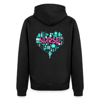 Infirmière amour infirmière étudiante RN Life Merci - Veste à capuche bio Premium Unisexe - noir - Dos - Nico (187cm)