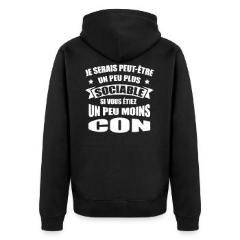 SOCIABLE AUX MOINS CONS - Veste à capuche bio Premium Unisexe - noir - Dos - Nico (187cm)