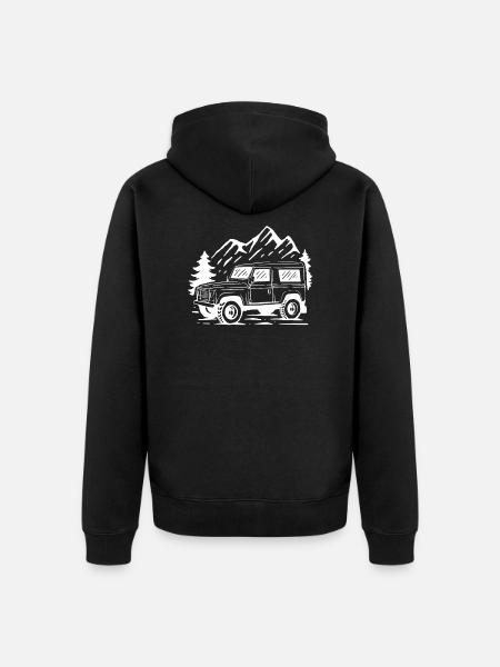 off road 4x4 - Unisex Premium Organic Zip Hoodie - black