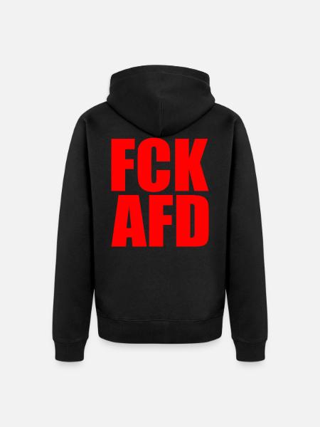 Fck afd - Unisex Premium Organic Zip Hoodie - black