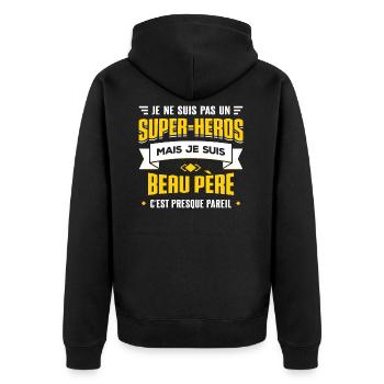 MEILLEUR BEAU-PÈRE - Veste à capuche bio Premium Unisexe - noir - Dos - Nico (187cm)