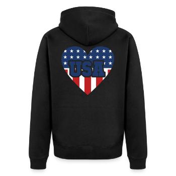 Usa Heart - Veste à capuche bio Premium Unisexe - noir - Dos - Nico (187cm)