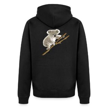 Koala bear - Unisex Premium Organic Zip Hoodie - black - Back - Nico (187cm)