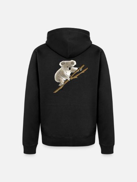 Koala bear - Unisex Premium Organic Zip Hoodie - black