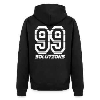 99 Solutions RAP et SPORT Design Streetwear - Veste à capuche bio Premium Unisexe - noir - Dos - Nico (187cm)