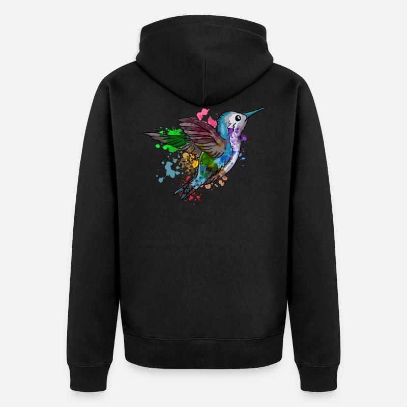 Colibri Peinture - Veste à capuche bio Premium Unisexe - noir