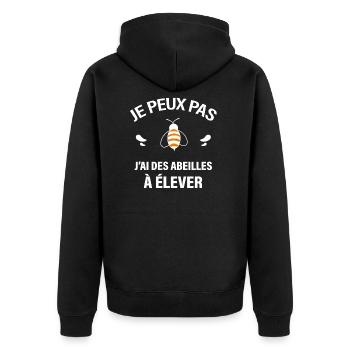 JE PEUX PAS J'AI DES ABEILLES À ELEVER - Veste à capuche bio Premium Unisexe - noir - Dos - Nico (187cm)