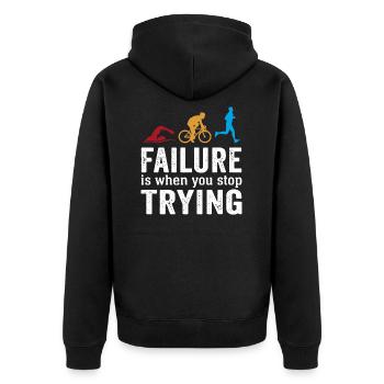 failure is when you stop trying triathlon - Veste à capuche bio Premium Unisexe - noir - Dos - Nico (187cm)