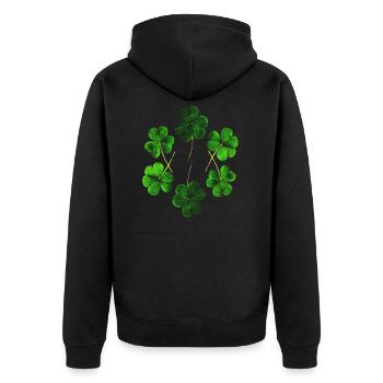 St.Patricks Day Trèfle shamrock Irlande - Veste à capuche bio Premium Unisexe - noir - Dos - Nico (187cm)